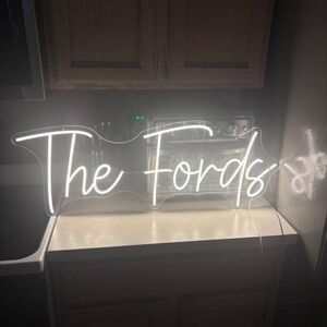 Custom Neon Wedding Sign 'The Fords'